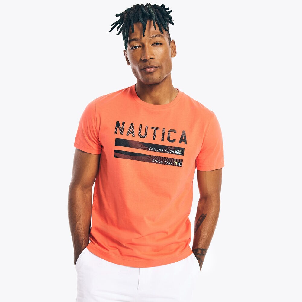 SUSTAINABLY CRAFTED SAILING CLUB GRAPHIC T-SHIRT,Glory Red,large