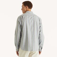 Striped Oxford Shirt,Navy,large