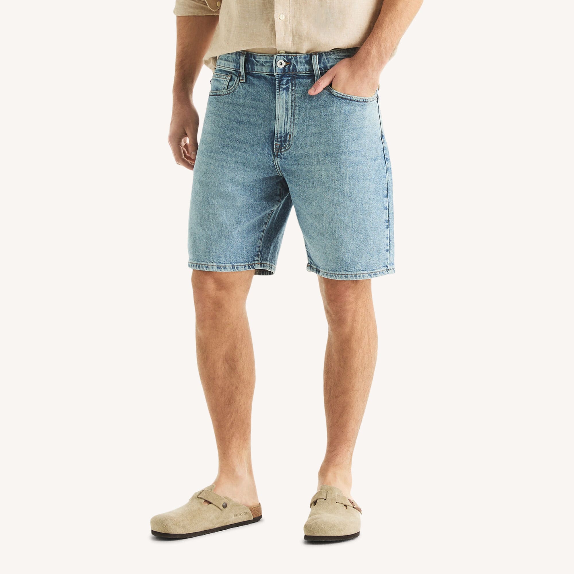 9" Relaxed Denim Short,Bright White,large