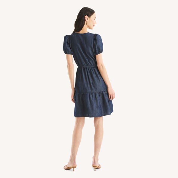 Chambray Tiered Dress