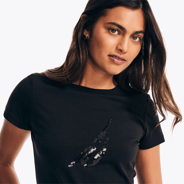 Sequin Logo Graphic T-Shirt