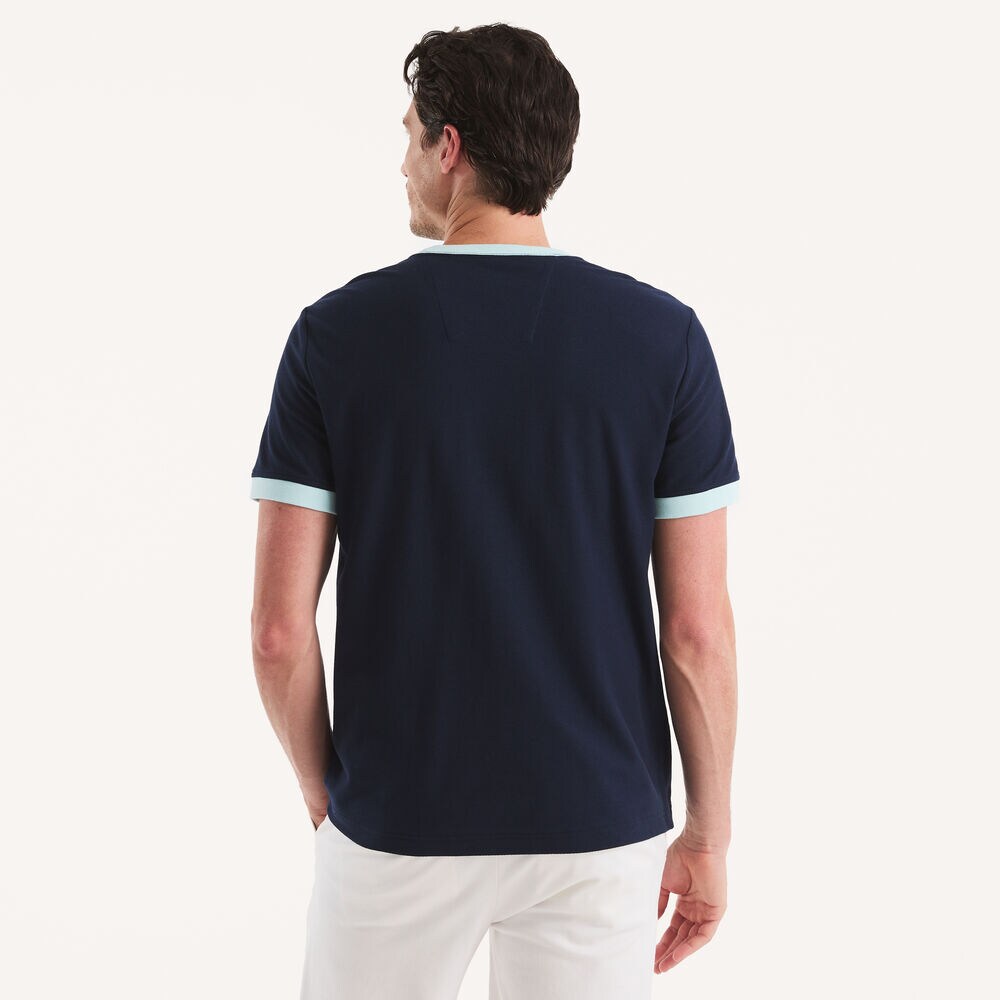 Colorblock Crewneck T-Shirt,Stellar Blue Heather,large