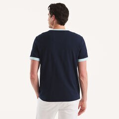 Colorblock Crewneck T-Shirt,Stellar Blue Heather,large