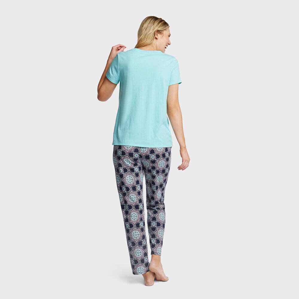 Pajama Set in May Tile Print,Sapphire/Pitch Yellow,large