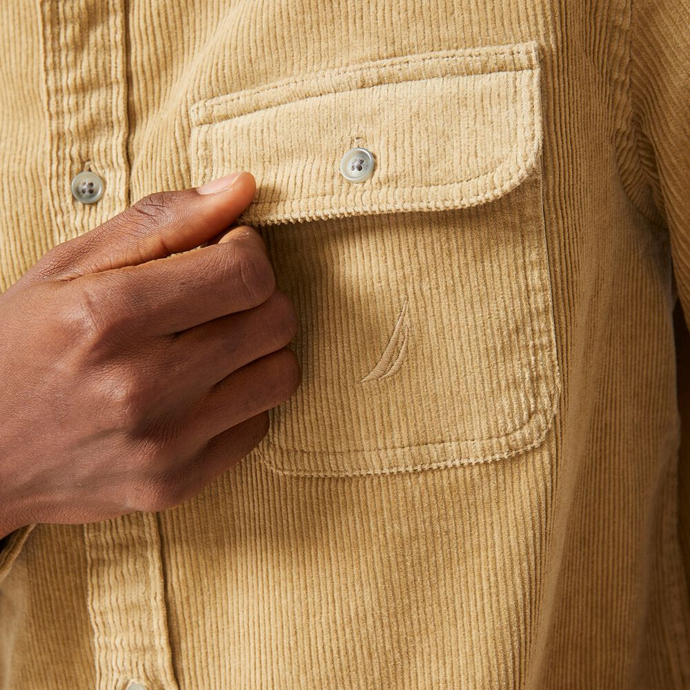 BIG & TALL CORDUROY OVERSHIRT,Dark Brown,large