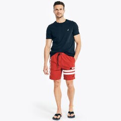 8" LOGO STRIPE QUICK-DRY SWIM,Nautica Red,large