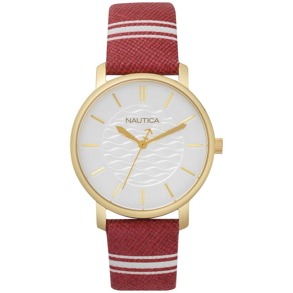 Coral Gables 3-Hand Watch - Red/White,Multi,large
