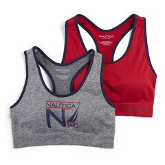 GRAPHIC LOGO SPORTS BRAS, 2-PACK,Grey Heather,large
