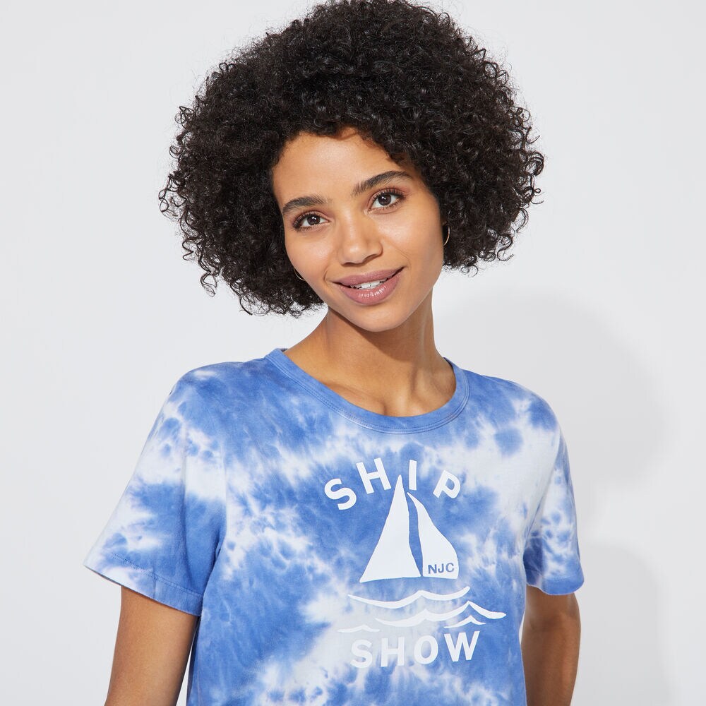 NAUTICA JEANS CO. TIE-DYE GRAPHIC T-SHIRT,Bright White,large
