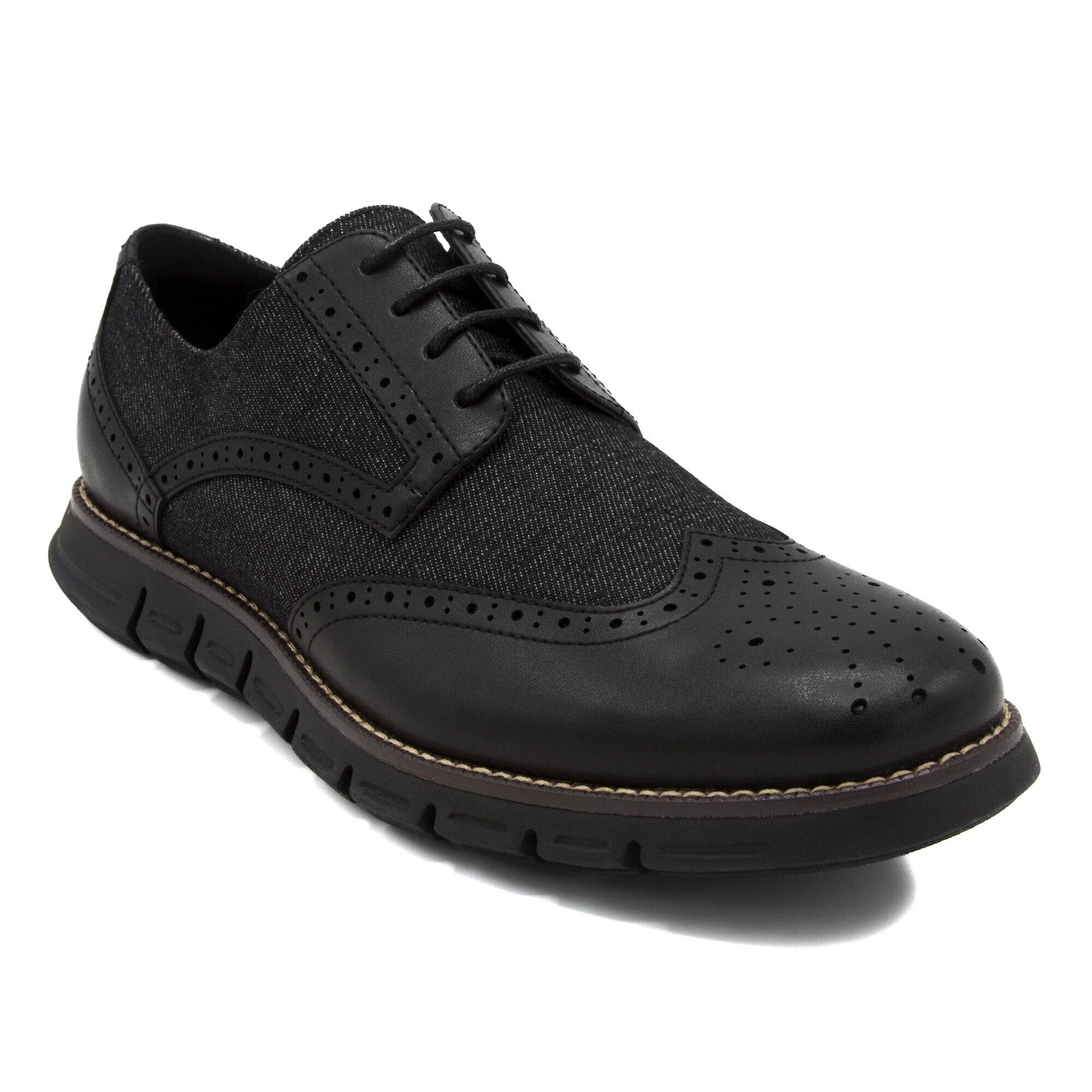 Wingdeck Oxfords - Black & Denim,True Black,large