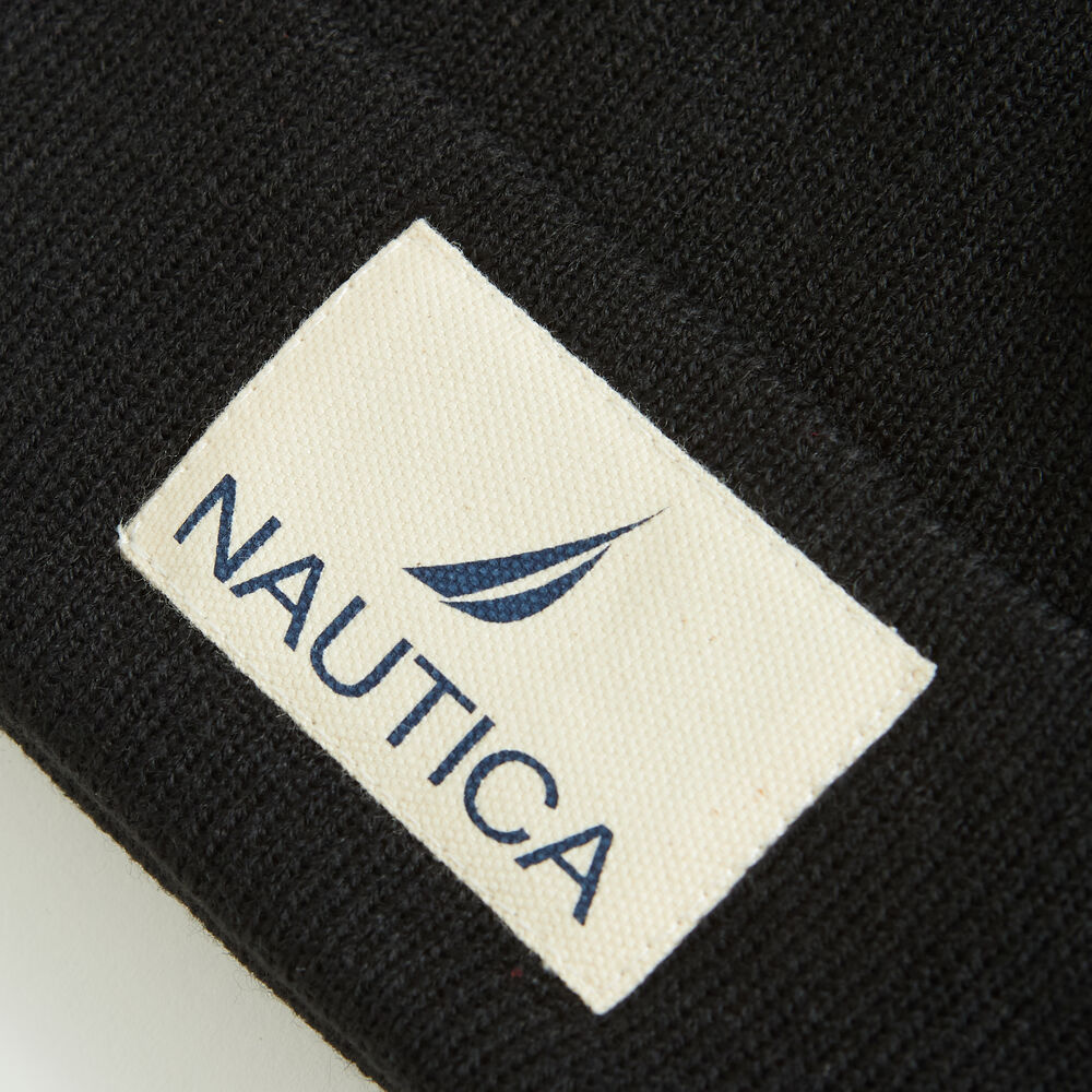 LOGO PATCH CUFFED BEANIE,True Black,large