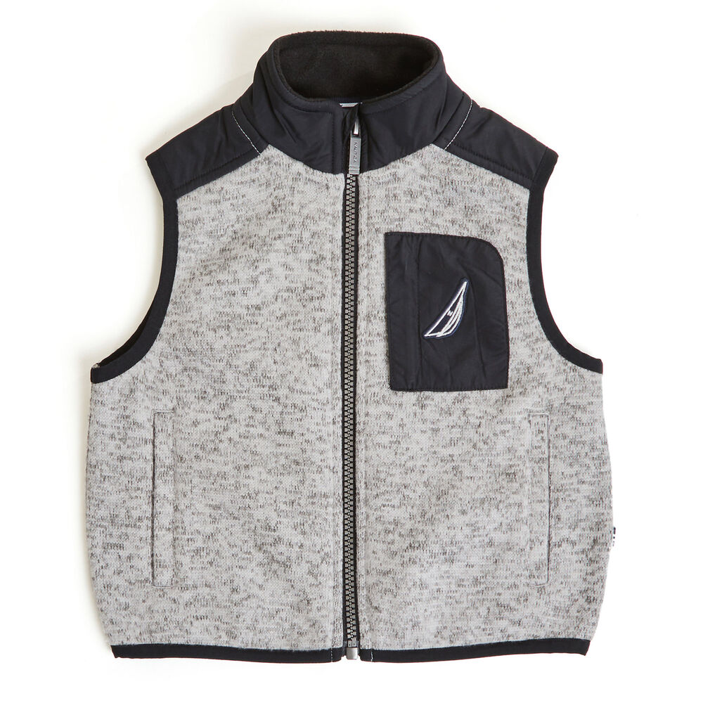 Boys' Jaxon Nautex Fleece Sweater Vest (8-20),Grey Heather,large