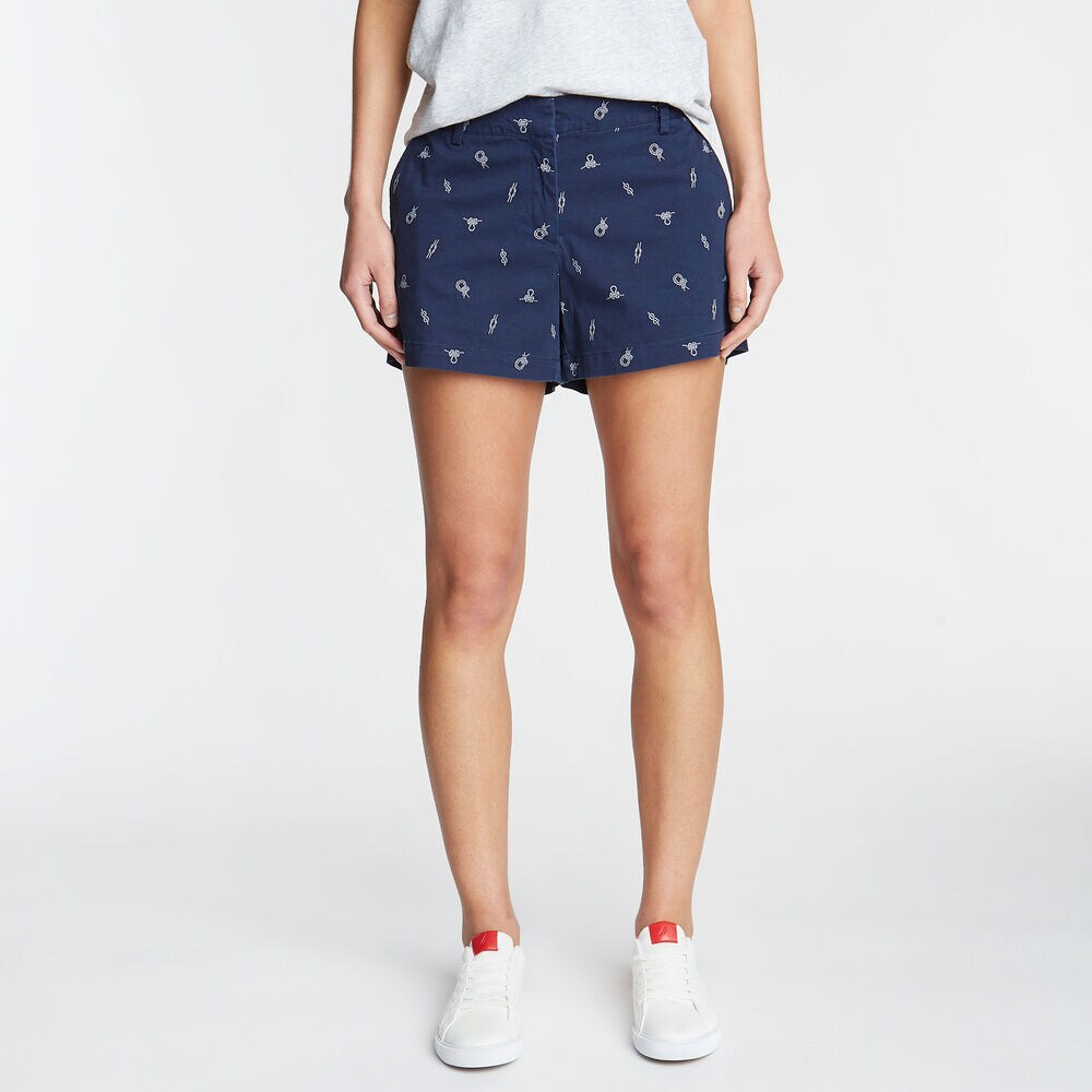 CLASSIC FIT TWILL SHORT IN ROPE PRINT,Stellar Blue Heather,large