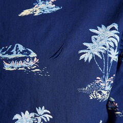 PALM TREE PRINT SHIRT,Blue Depths,large