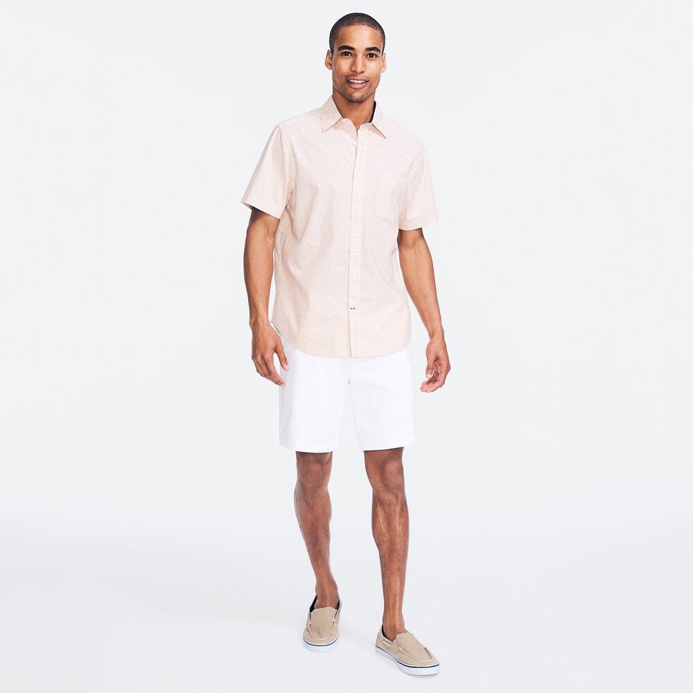 FLORAL PRINT SHORT-SLEEVE SHIRT,Bright White,large