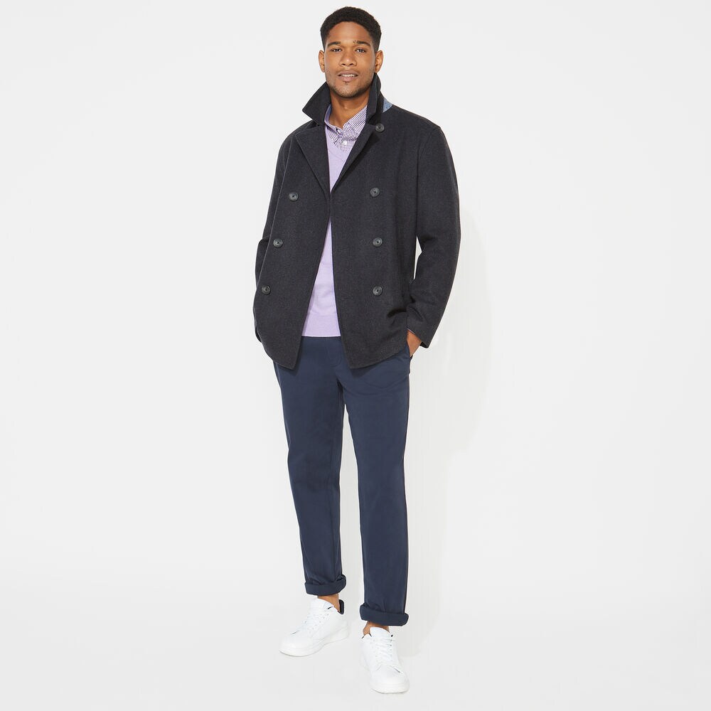 WATER REPELLENT PEACOAT,Pale Blue,large