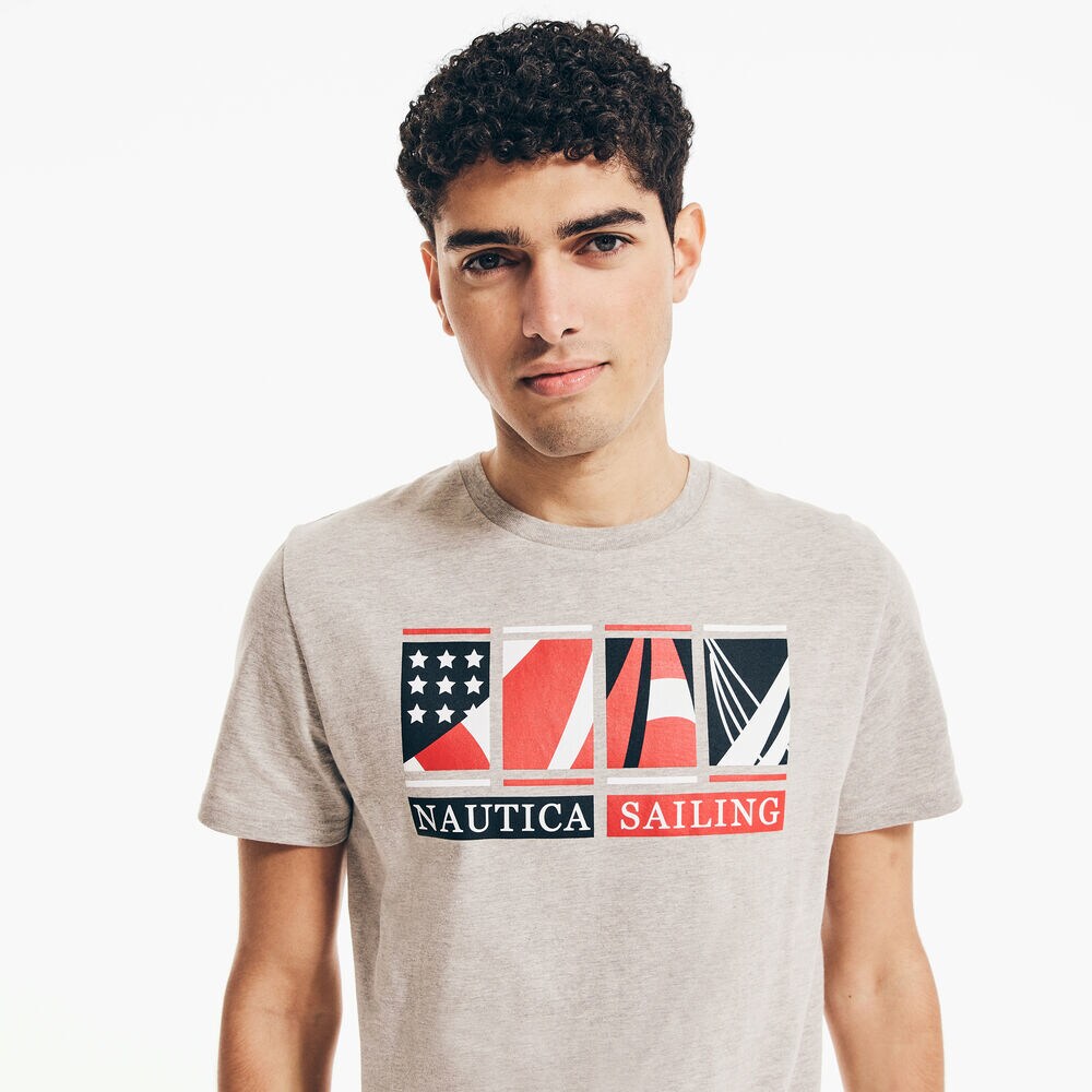 FLAGS GRAPHIC T-SHIRT,Grey Heather,large