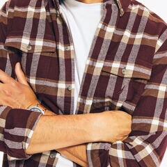 PLAID FLANNEL SHIRT,Rio Red,large