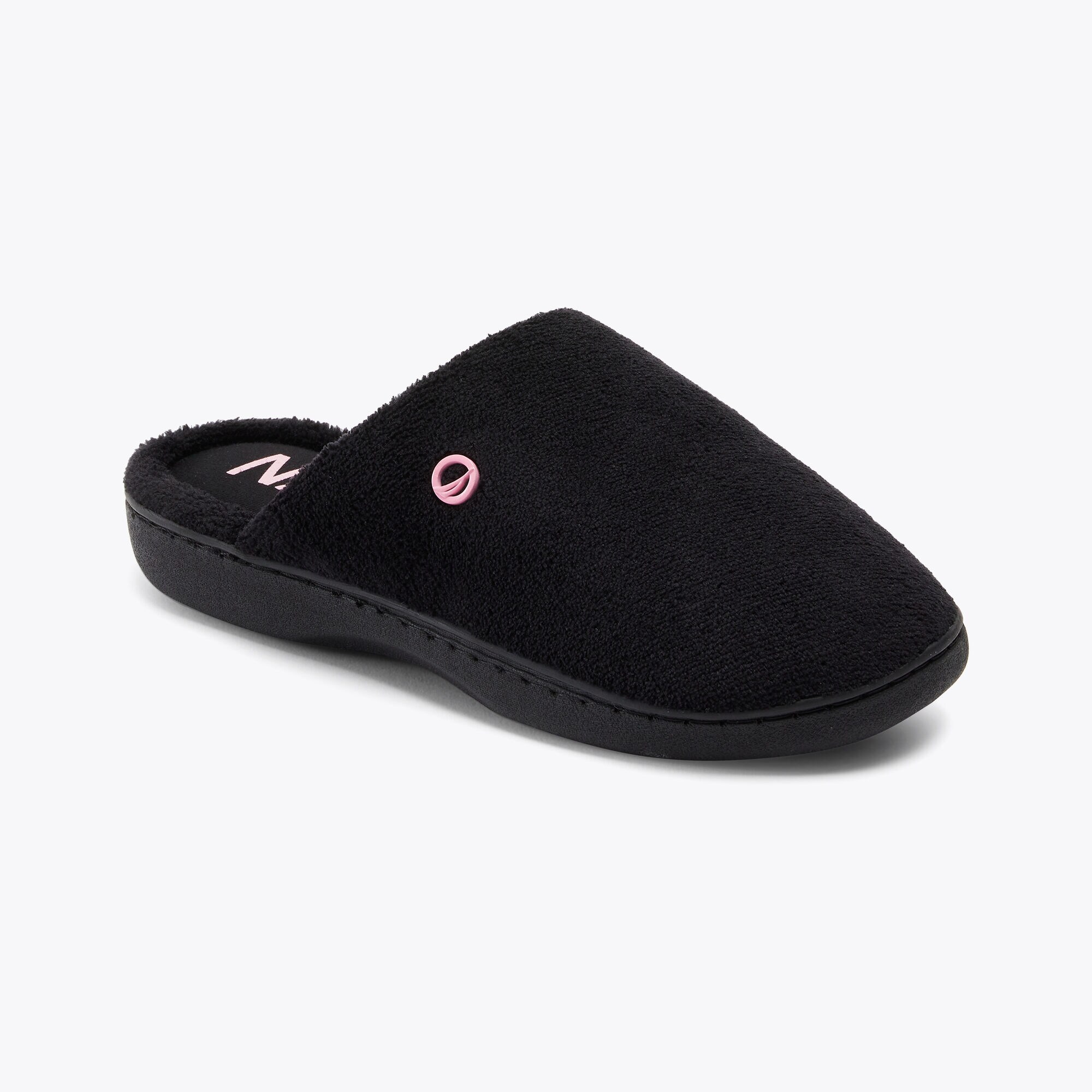 BRAND ICON MICRO TERRY SLIPPER,Black,large