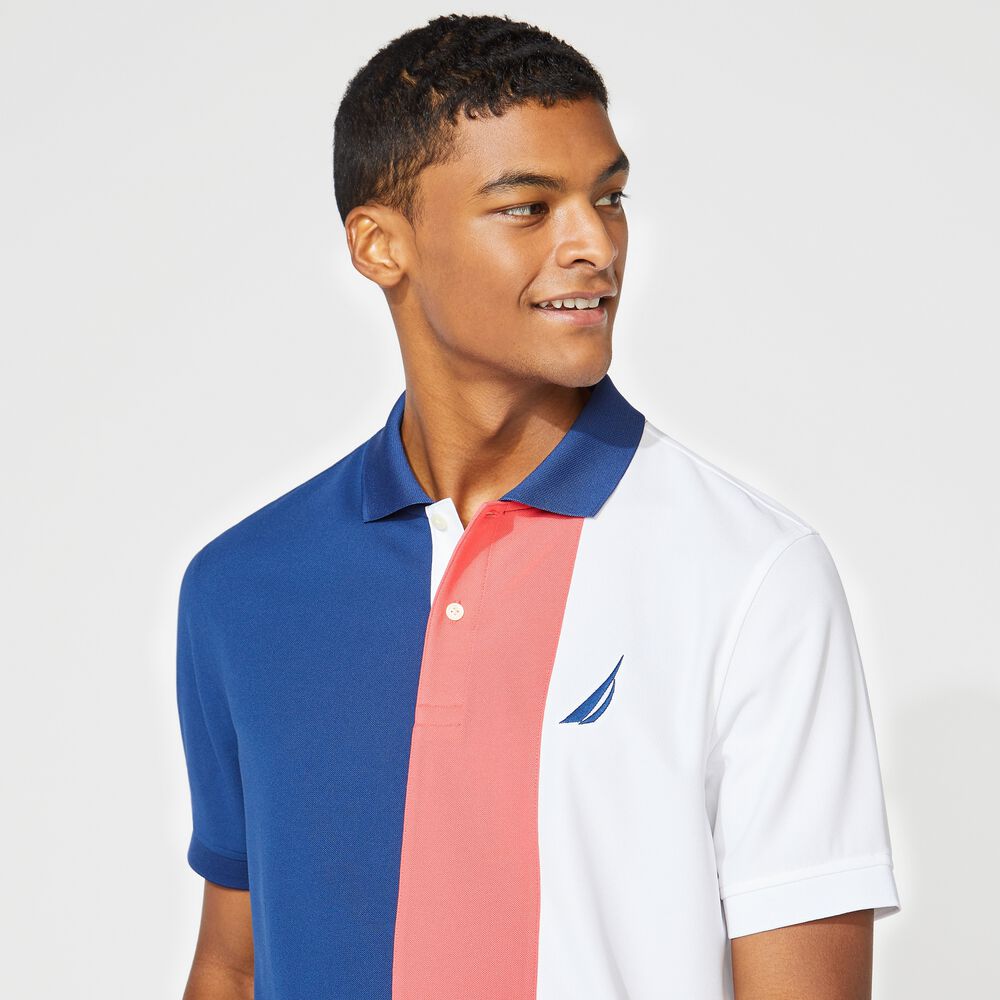 CLASSIC FIT NAVTECH COLORBLOCK POLO,Estate Blue,large