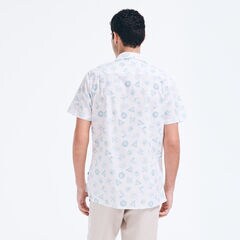 NAUTICAL PRINT SHORT SLEEVE SHIRT,Bright White,large