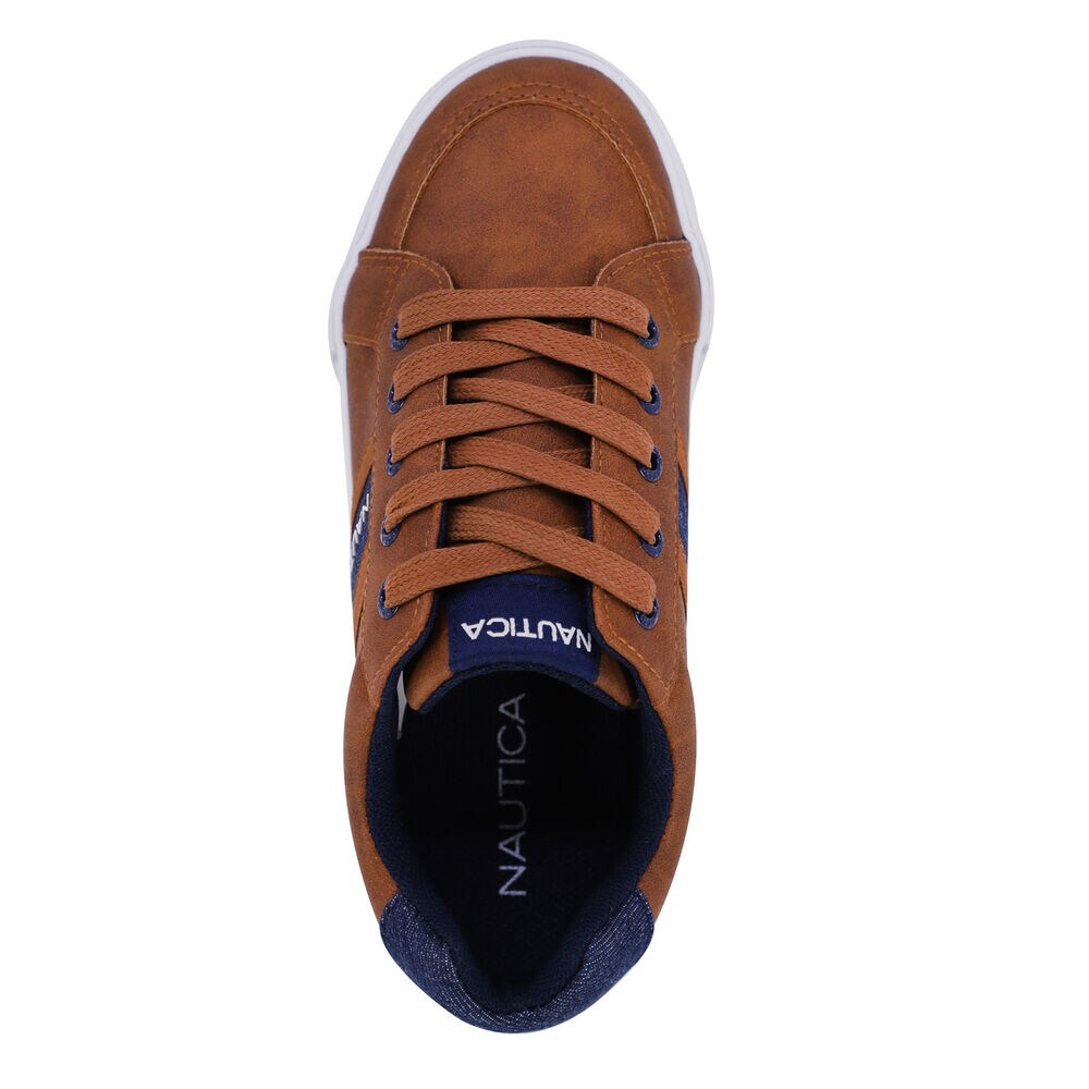 BOYS' LOGO LACE-UP SNEAKER,Brown Stone,large