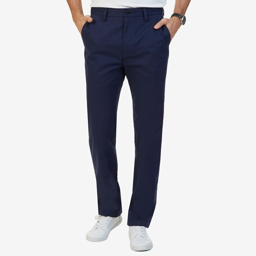 Wrinkle Resistant Flat Front Pant,Peacoat,large