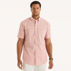 Big & Tall Classic Fit Plaid Short-Sleeve Shirt,Teaberry,large