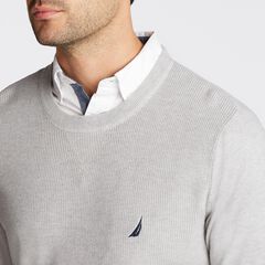 NAVTECH RIBBED-FRONT SWEATER,Grey Heather,large