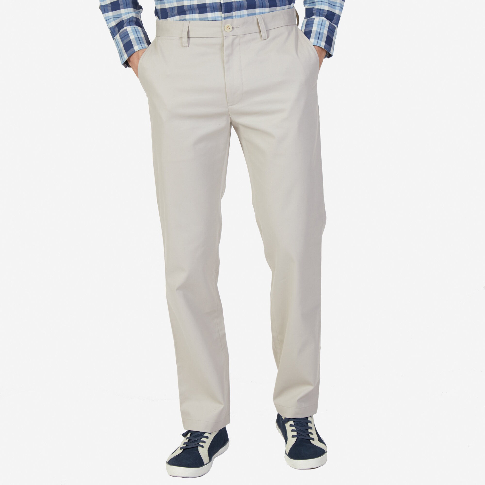 Classic Fit Wrinkle-Resistant Pants,True Stone,large