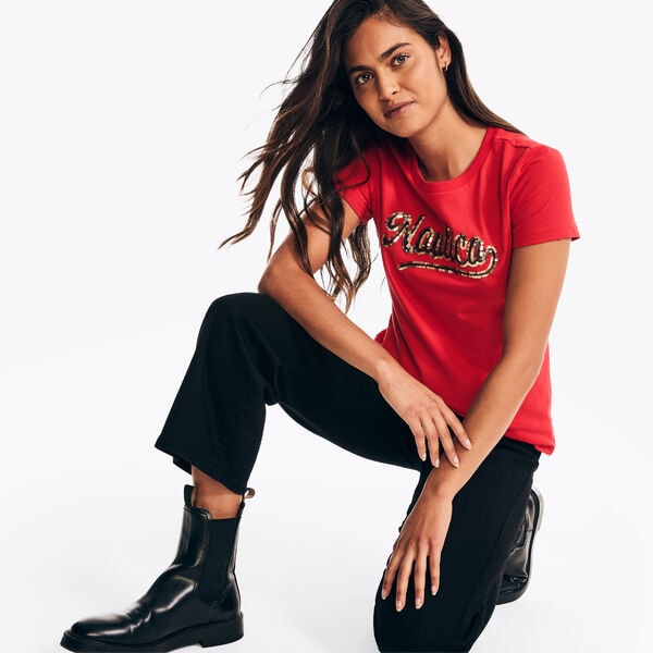SEQUIN LOGO GRAPHIC T-SHIRT