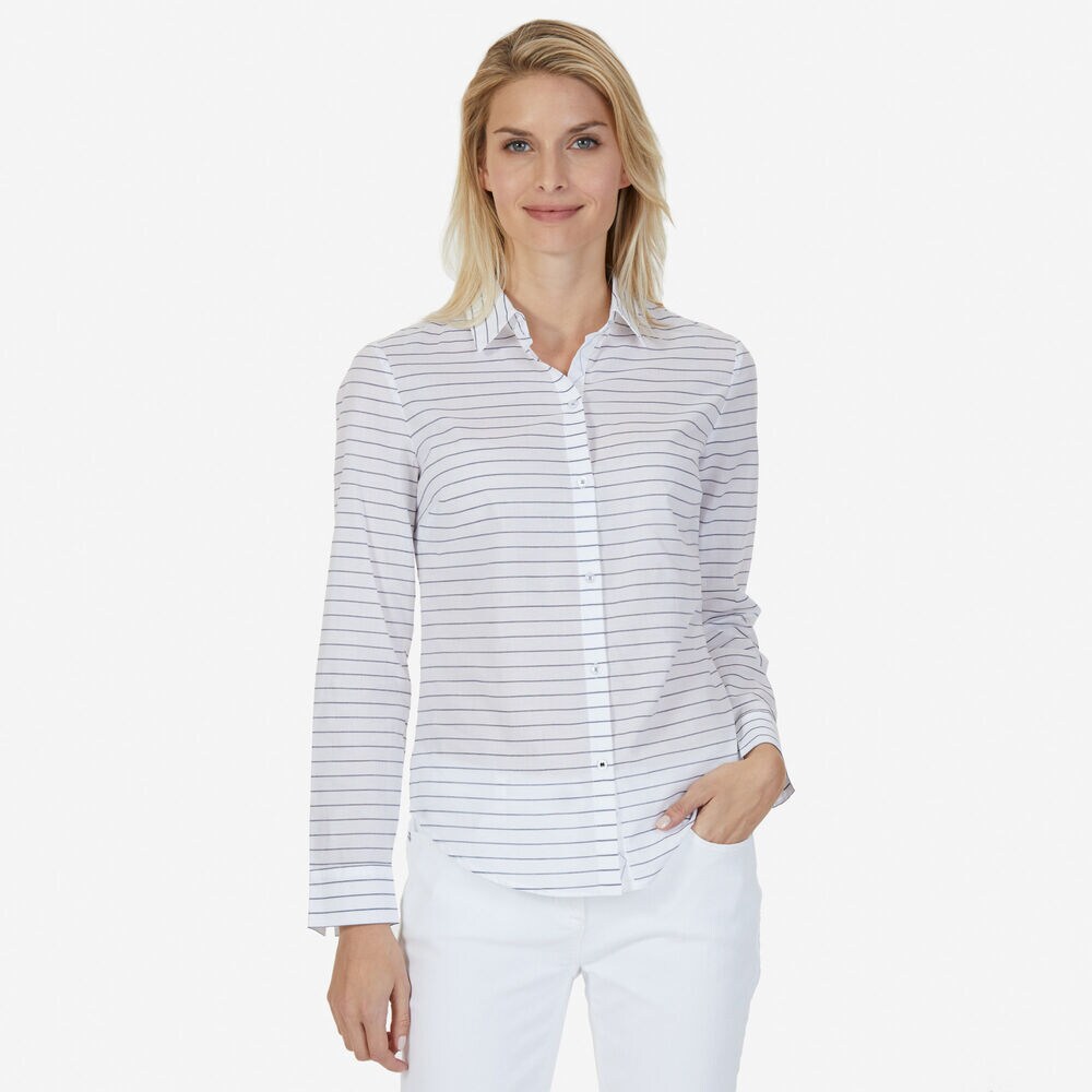 Striped Perfect Shirt,Bright White,large