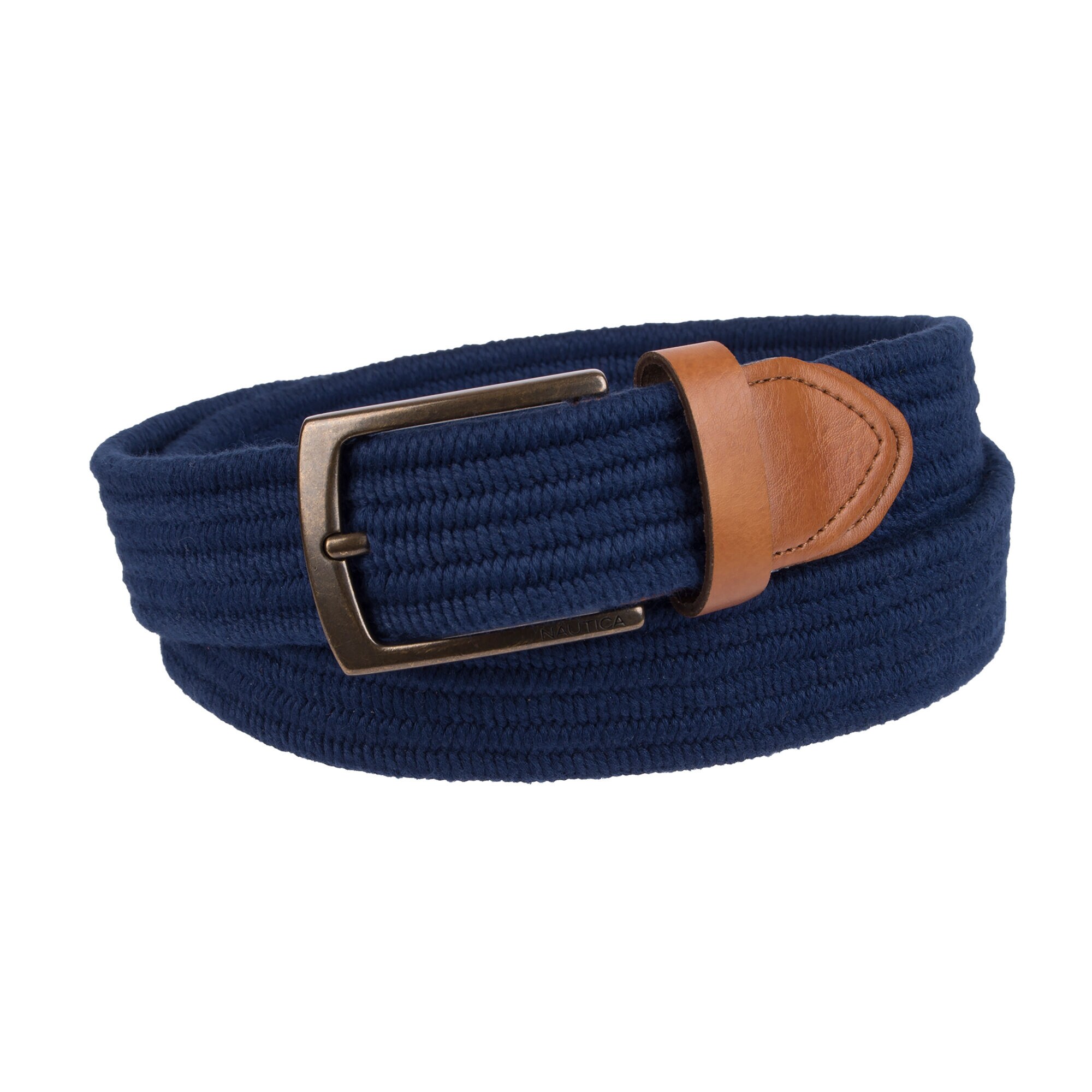 Braided Stretch Belt,Navy,large