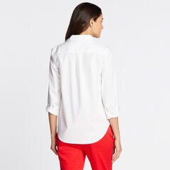 RIBBON TRIM PERFECT SHIRT,Bright White,large