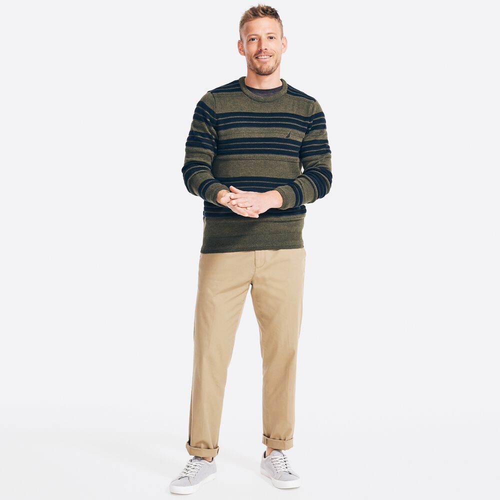 TEXTURED STRIPED SWEATER,Dark Hunter,large
