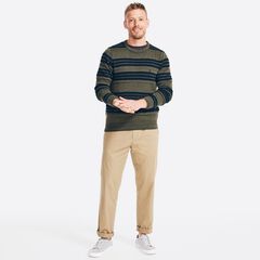 TEXTURED STRIPED SWEATER,Dark Hunter,large