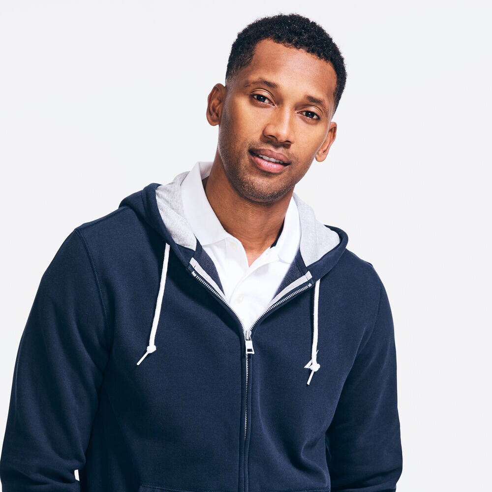 BRAND ICON FULL-ZIP HOODIE,Navy,large