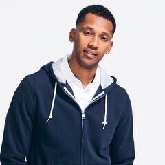 BRAND ICON FULL-ZIP HOODIE,Navy,large
