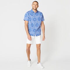 BANDANA PRINT SHORT SLEEVE SHIRT,Bolt Blue,large