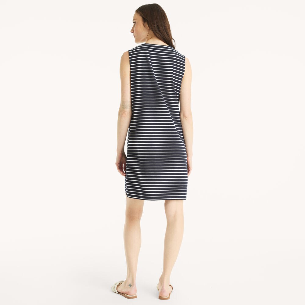 Striped Dress,Navy,large