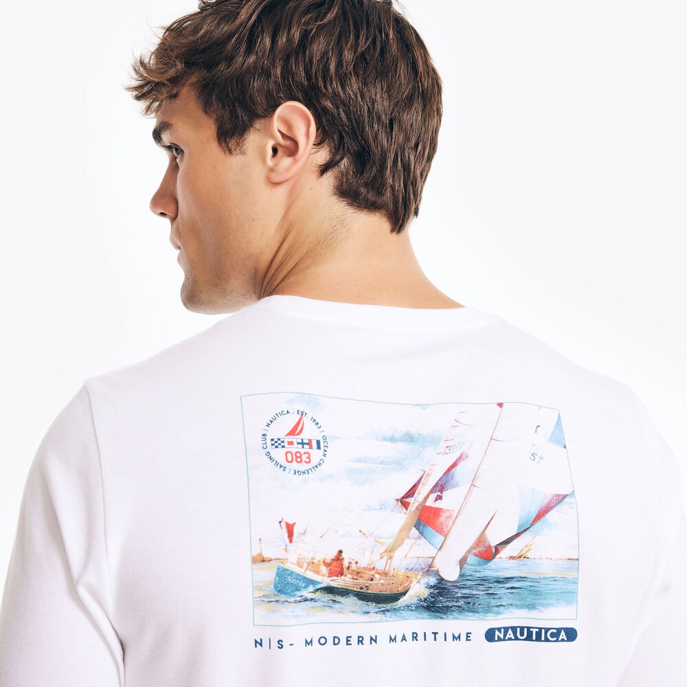 LONG-SLEEVE GRAPHIC T-SHIRT,Sail White,large