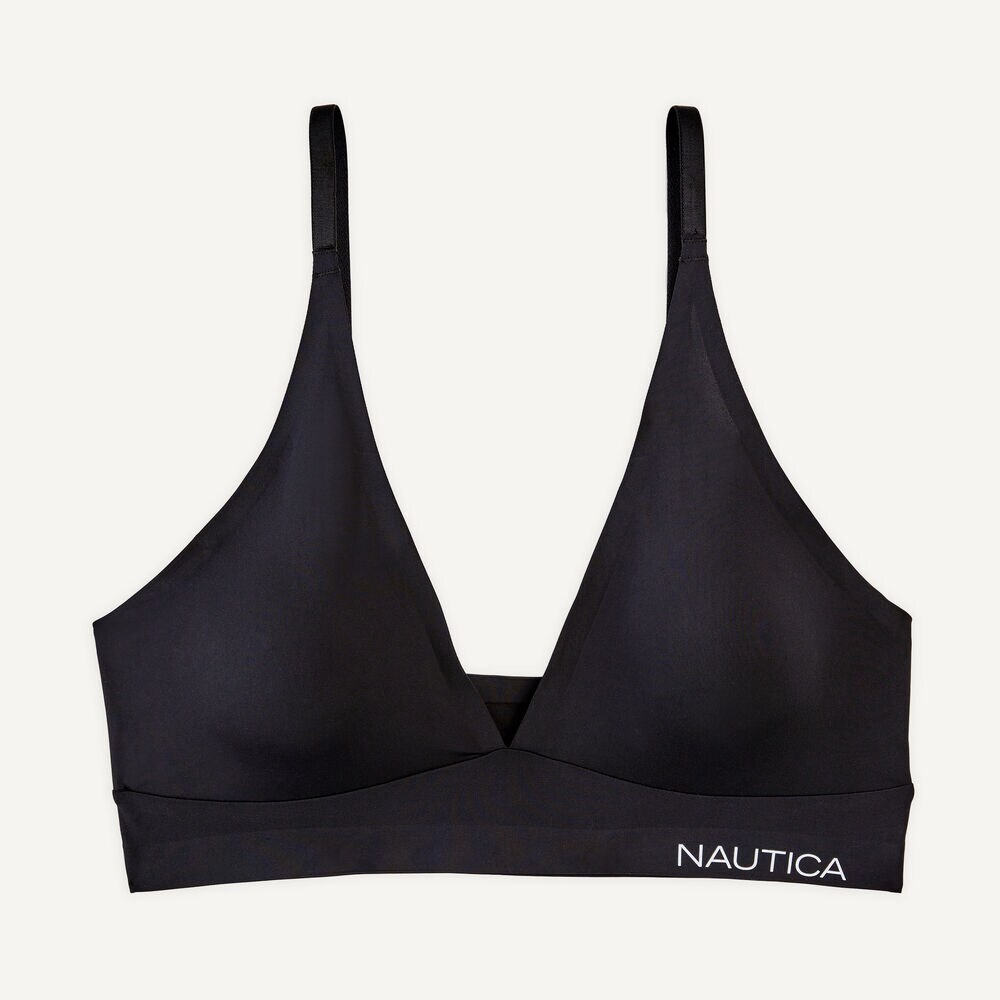 Laser-Cut Plunge Bra, 2-Pack,Black,large