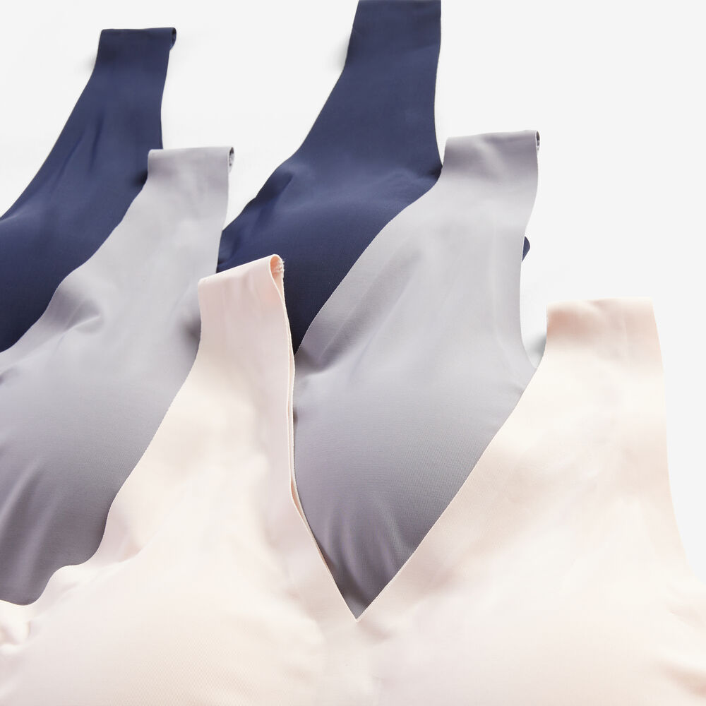 SEAMLESS LOGO BRALETTES, 2-PACK,Navy,large