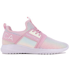 GIRLS' LOGO LACE-UP SNEAKER,Pale Blue,large