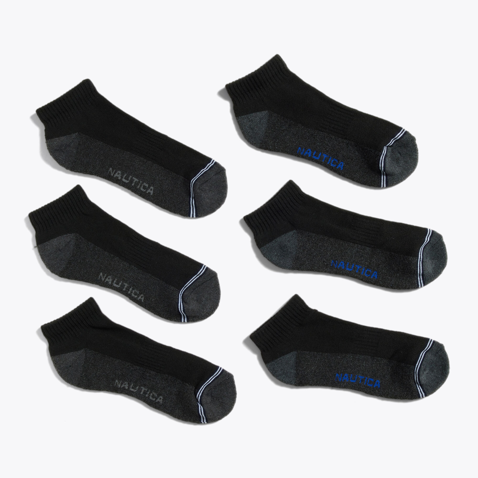 ATHLETIC CORE QUARTER SOCKS, 8-PACK,Black,large