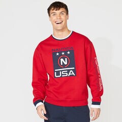 NAUTICA COMPETITION GRAPHIC SWEATSHIRT,Nautica Red,large