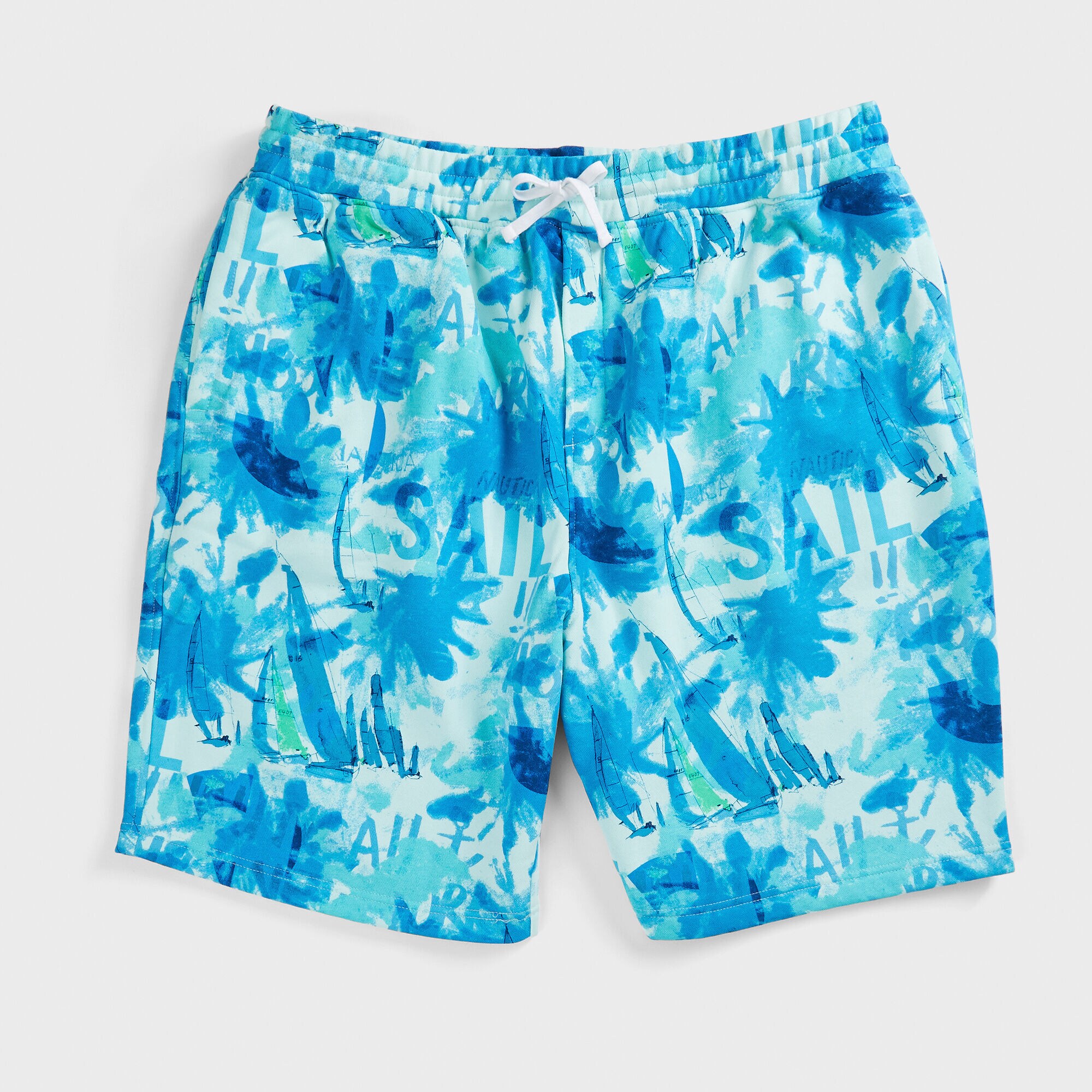 9" BIG & TALL LOGO FLEECE SHORT,Aquabreeze,large