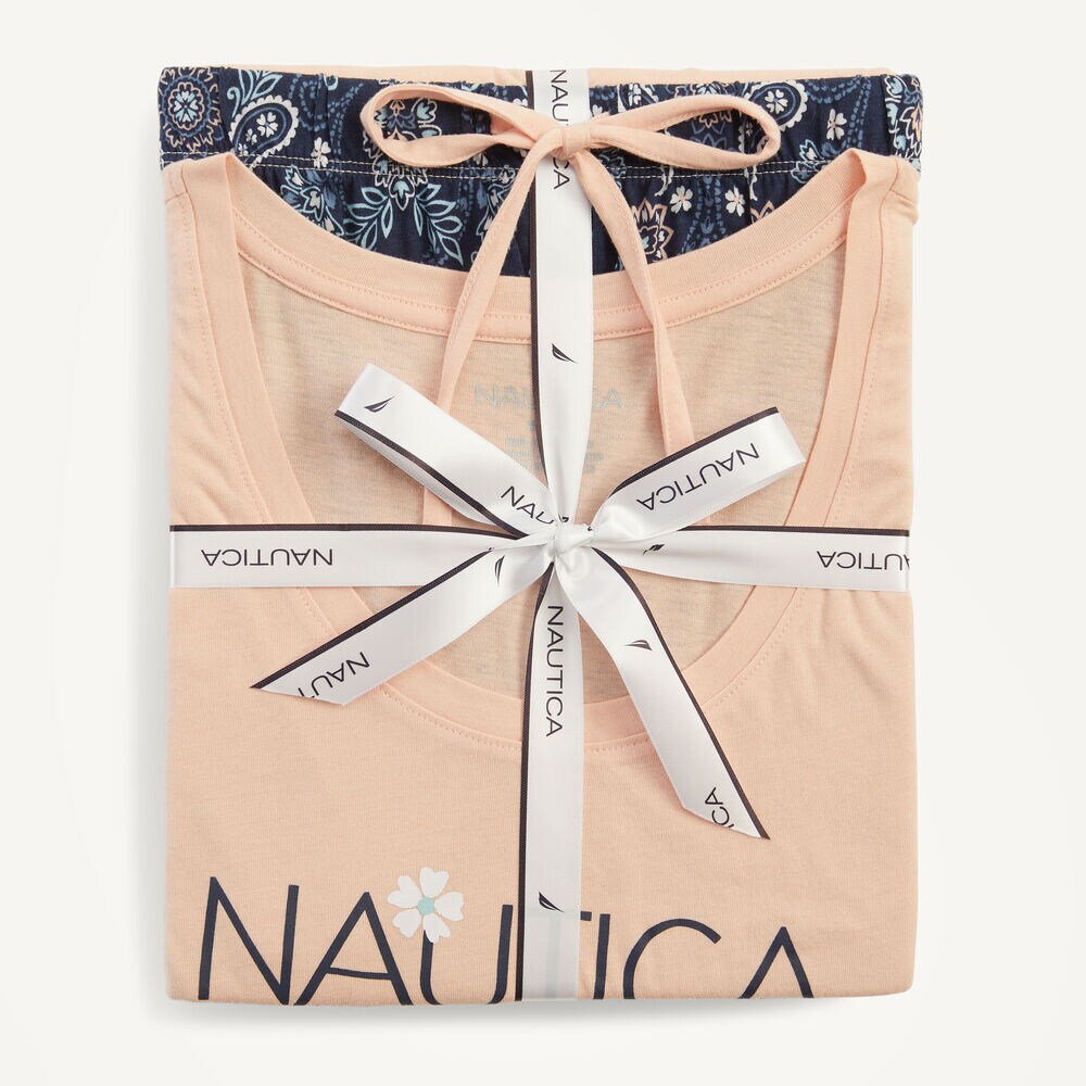 Printed Pajama Pant Set,Sapphire/Pitch Yellow,large
