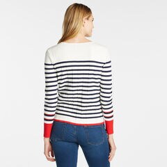 STRIPE COLORBLOCK CREWNECK SWEATER,Marshmallow,large