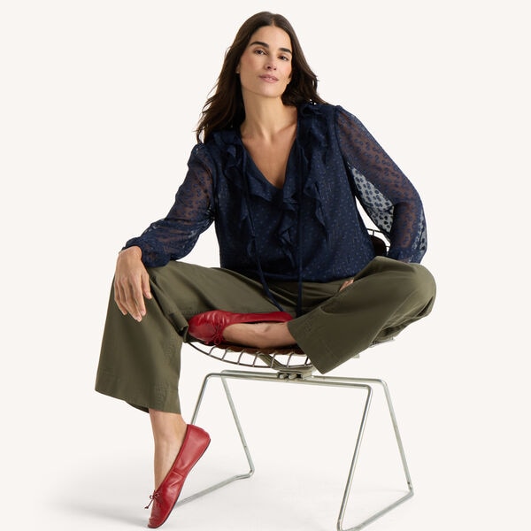 Long-Sleeve Ruffle Top